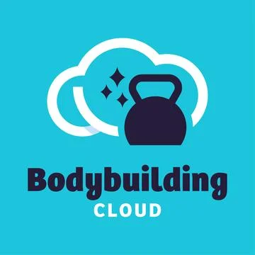 Bodybuilding Cloud Logo Stock Illustration