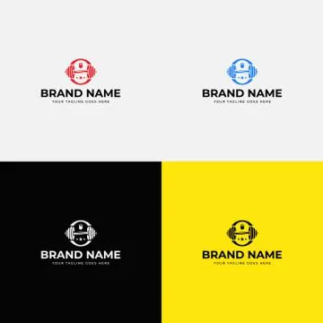 Bodybuilding logo design template vector illustration. Gym logo fitness logo  Stock Illustration