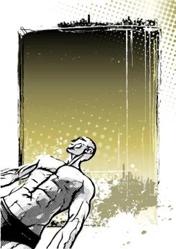Bodybuilding poster background Stock Illustration