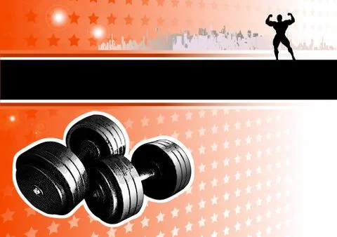 Bodybuilding poster background Stock Illustration