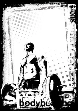 Bodybuilding poster Stock Illustration