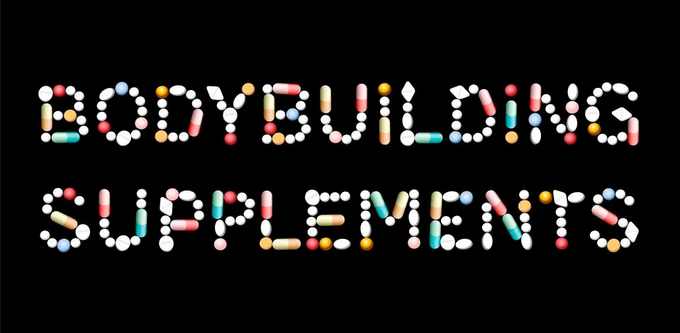 Bodybuilding Supplements Tablets Illustrazione stock