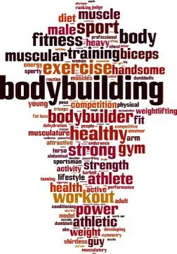 Bodybuilding word cloud Stock Illustration