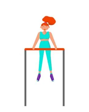 Bodyweight concept. Exit by force on two arms. Stock Illustration