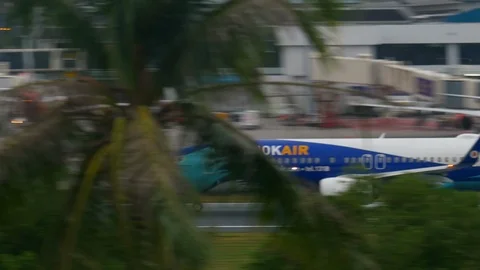Boeing 737-8FZ accelerates before takeoff Stock Footage 93339254