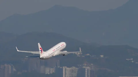 Boeing 737 of China Eastern Airlines take off Stock Footage 301318455