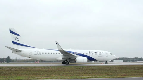 Boeing 737 - El Al Stock Footage 32677294