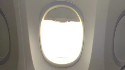 Boeing 737 jet window close-up and passenger seat. Stock Footage 47181652