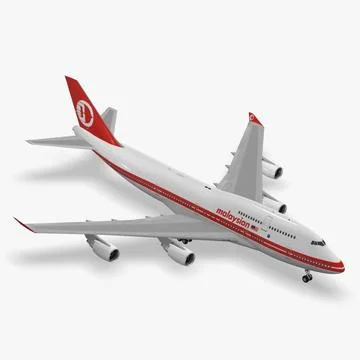 Boeing 747-400 Malaysia Airlines 3D Model