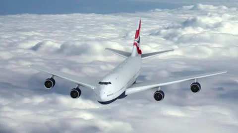 Boeing 747 flight Stock Footage 32702506