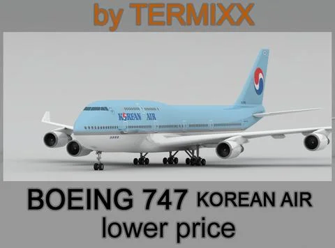BOEING 747 Korean air 3D Model