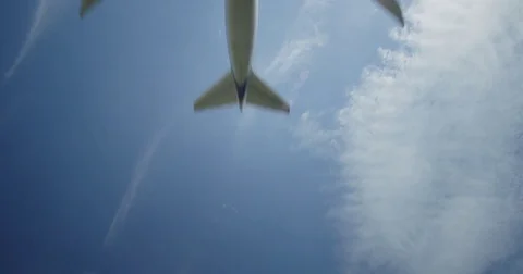 A Boeing 747 lands at an airport, in flight Stock Footage 73397435