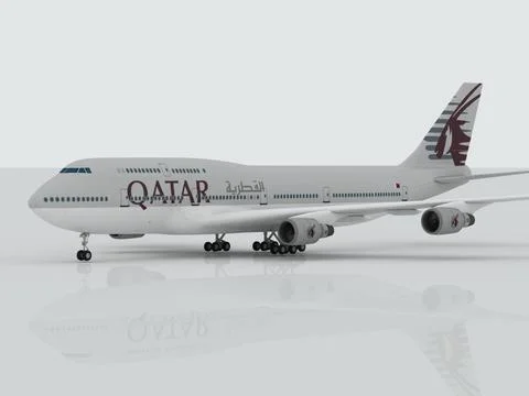 Boeing 747 Qatar 3D Model