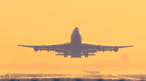 Boeing 747 take off Stock Footage 37446875