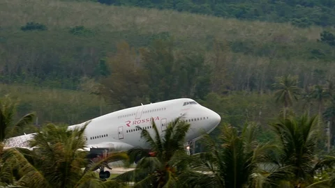 Boeing 747 takes off into the sky Stock Footage 116525895