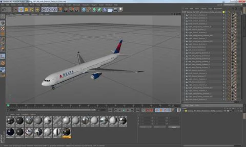 Boeing 767 400 With Interior Delta Air Lines 3d Model