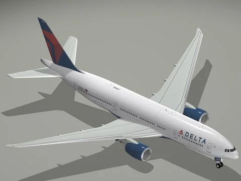 Boeing 777-200 LR Delta Air Lines 3D Model