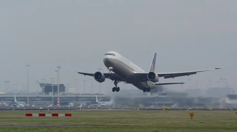 Boeing 777 airplane on take off Stock Footage 46000335