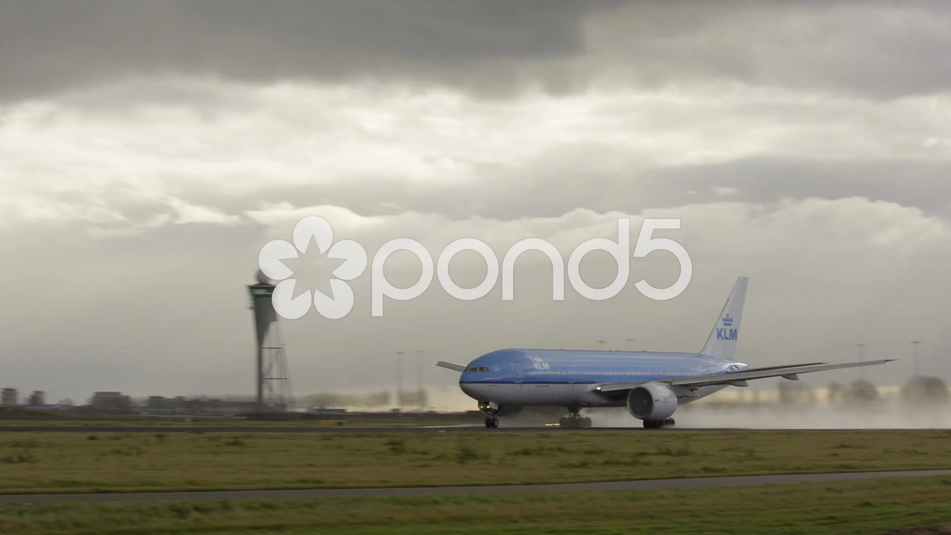 Boeing 777 Takeoff On A Rainy Day Stock Video Pond5