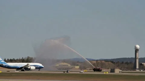 Boeing 787 Dreamliner celebration Stock Footage 10970289