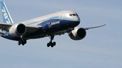 Boeing 787 Dreamliner in flight Stock Footage 10970532