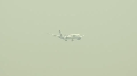 Boeing 787 Dreamliner Lands At Hong Kong On Inaugural Commercial Flight Stock Footage