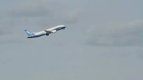 Boeing 787 Dreamliner takeoff Stock Footage 10970639