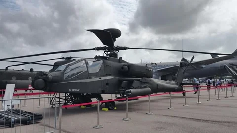 Boeing AH-64D Apache attack helicopter Stock Footage 338397012