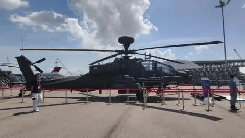 Boeing AH-64D Apache attack helicopter. Stock Footage 338397025