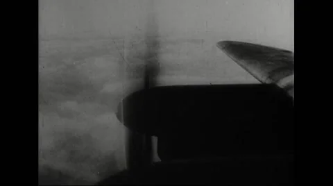 Boeing B-17 flying in sky Stock Footage 44574014