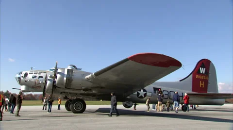 Boeing B-17 Pan Down Stock Footage 35260643