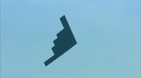 Boeing B-2 Bomer Fly By Steep Bank Stock Footage 56357845
