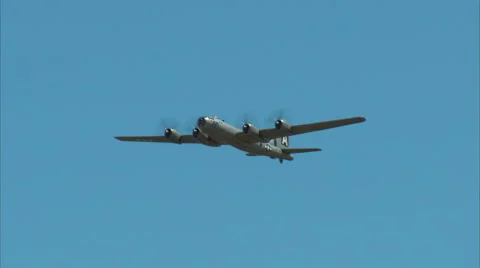 Boeing B-29 Bomber FlyBy Video stock 45143189