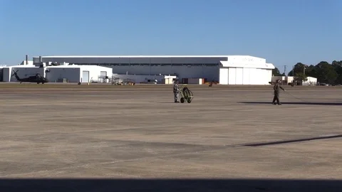 Boeing C-17 Globemaster III halt on runway - 2016 Stock Footage 89214560