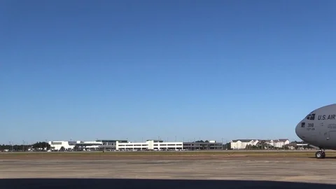 Boeing C-17 Globemaster III taxing on runway - 2016 Stock Footage 89214607