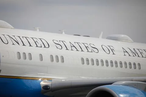 Boeing C32 Air Force Two or the plane carrying the Vice President of the Un.. Stock Photos