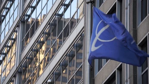 Boeing Flag Flapping in the Wind Stock Footage 96189219