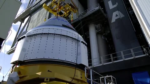 Boeing OFT-2 Starliner spacecraft arrives at Vandenberg Space Force Facility Stock Footage 274264875