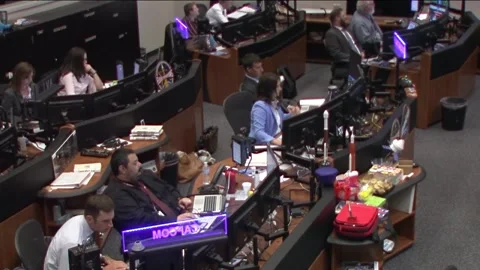 Boeing Starliner flight control room monitoring the undocking from Space Station Stock Footage 284316007