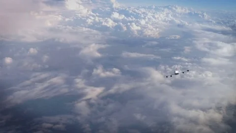 Boeng 747 flight Stock Footage 71358577