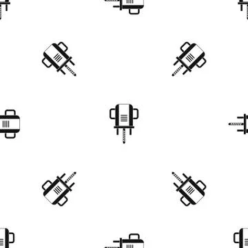 Boer drill pattern seamless black Illustrazione stock