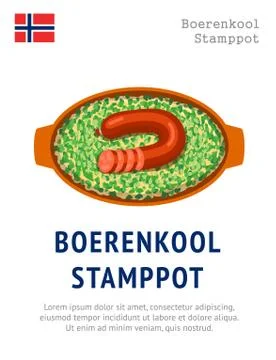 Boerenkool stamppot.  Stock Illustration