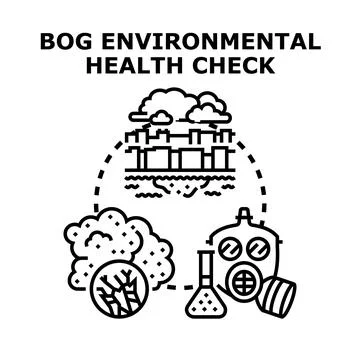 Bog ecosystem environmental health checking concept Stock Illustration
