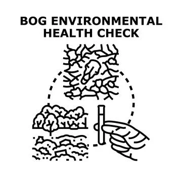Bog ecosystem researching and environmental health checking Illustrazione stock