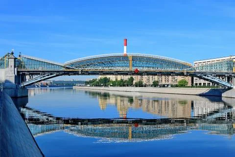 Bogdan Khmelnitsky Pedestrian Bridge Stock Photos