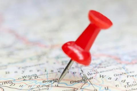 Bogen, Germany pin on map Stock Photos