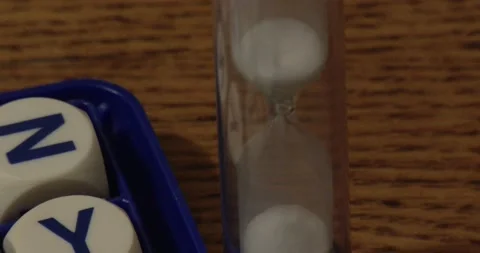 Boggle Game - Timer - Sand falling, hourglass Video stock 131055322