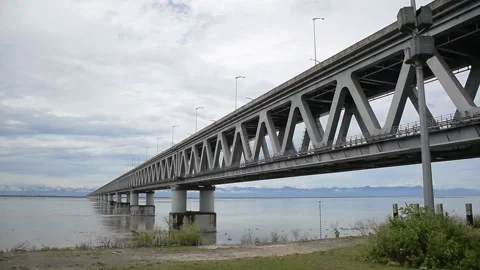 Bogibeel bridge close shot Stock Footage 214648901