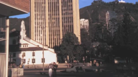 Bogotà - 1979: Details of the Edificio Seguros Tequendama - An office skyscraper 库存影片 221837664