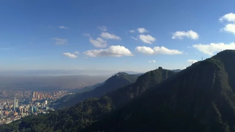 Bogota and the mountains on a sunny day Stock Footage
